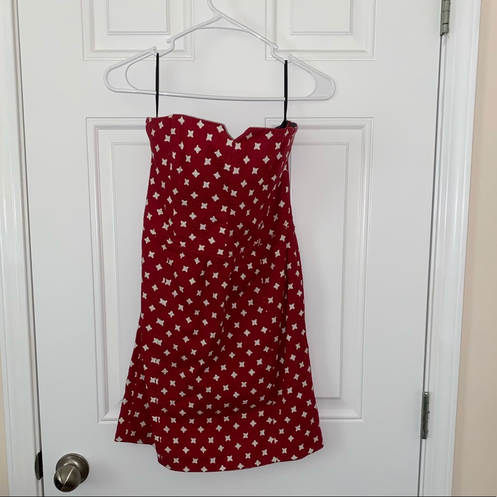 Red, mini, coarse- knit, Rachel Roy dress.